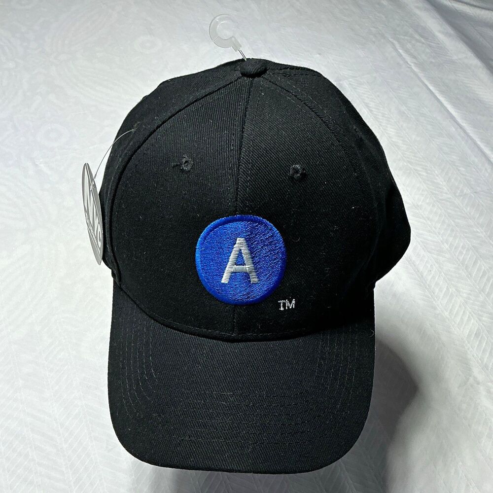 NYC Subway Line A Black Adjustable Strapback Baseball Cap One Size Unisex